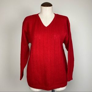 Vintage Express Tricot Ribbed Knit Sweater